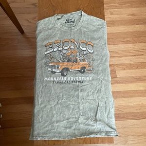 Army green bronco tshirt